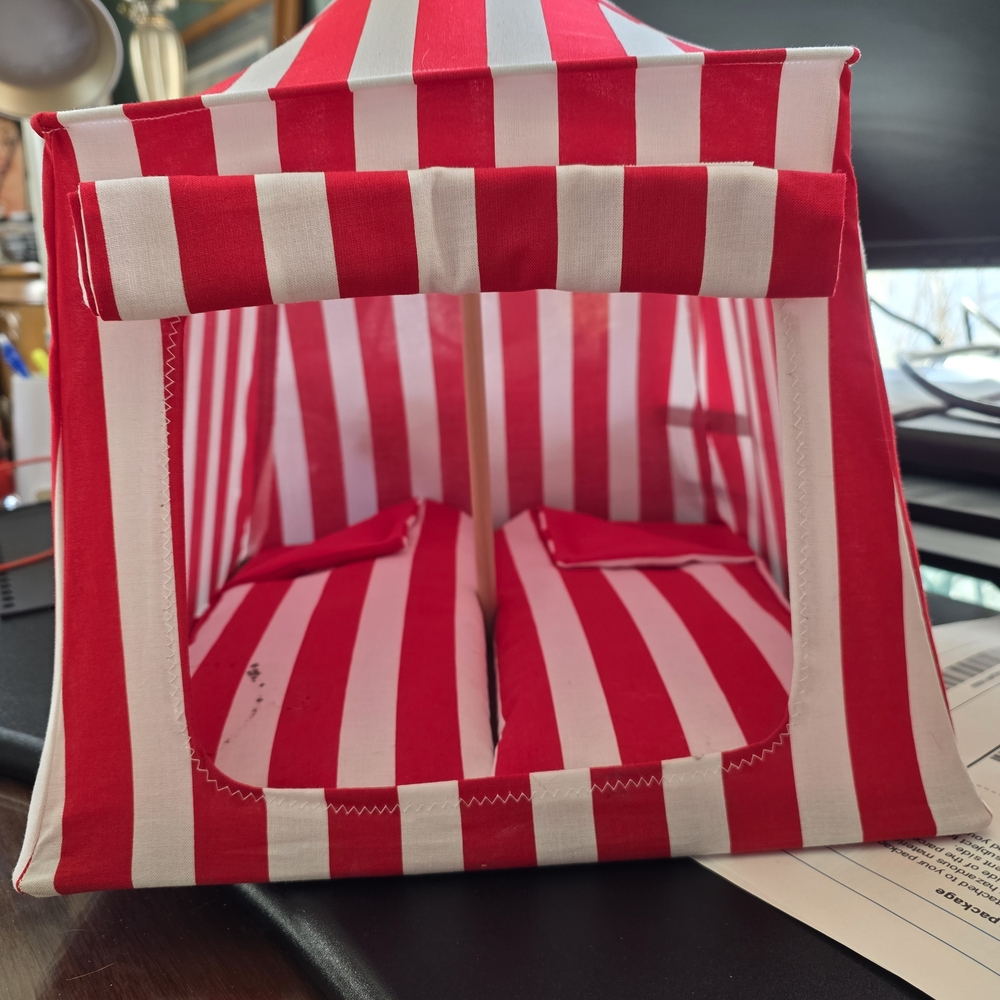 Maileg Accessory?  Red and White Striped Canopy Cushion Set.